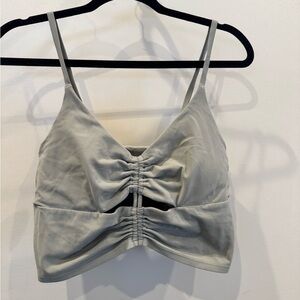 Longline Sports Bra / Workout Top, Sage Green, Athleta (Large)